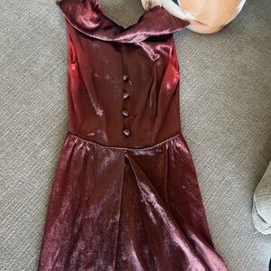 Elegant Burgundy Velvet Dress